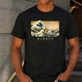 Surfing Boston Terrier Kanagawa Wave Japanese Dog For Men Women Kids Men's Casual T-Shirt Dark Grey