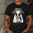 Today Is A Boston Terrier Day Cute Dog Lover Cartoon Men's Casual T-Shirt Dark Grey