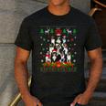 Ugly Sweater Christmas Tree Boston Terrier Dog Xmas Pajama Men's Casual T-Shirt Dark Grey