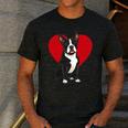 Valentine's Day Boston Terrier Lover Men's Casual T-Shirt Dark Grey