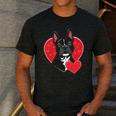 Valentine's Day Boston Terrier Men's Casual T-Shirt Dark Grey