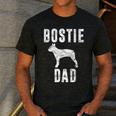 Vintage Boston Terrier Dad Dog Daddy Bostie Father Men's Casual T-Shirt Dark Grey