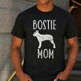 Vintage Boston Terrier Mom Dog Owner Bostie Mother Men's Casual T-Shirt Dark Grey