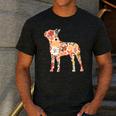 Vintage Floral Boston Terrier For Dog Lover Men's Casual T-Shirt Dark Grey