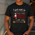 Watch Christmas Movies With My Boston Terrier Bostie Men's Casual T-Shirt Dark Grey