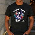 Watercolor Floral Boston Terrier Mama Dog Lover Mother's Day For Men Women Girls Kids Men's Casual T-Shirt Dark Grey