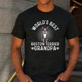 World's Best Boston Terrier Grandpa Dog Grandfather For Men Women Girls Kids Men's Casual T-Shirt Dark Grey