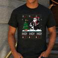Xmas Tree Lighting Santa Riding Boston Terrier Christmas Men's Casual T-Shirt Dark Grey