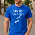 Adopt Animals Don't Shop For Them Men's Casual T-Shirt Royal Blue