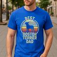 Best Dog Father Dad Vintage Boston Terrier For Men Women Men's Casual T-Shirt Royal Blue