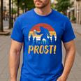 Bigfoot Sasquatch Prost Retro Bavarian Oktoberfest Men Women Men's Casual T-Shirt Royal Blue