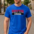 Boston Strong Logo Vintage Boston City Skyline Men's Casual T-Shirt Royal Blue