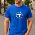 Boston T Subway Map Vintage MBTA Men's Casual T-Shirt Royal Blue