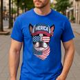 Boston Terrier 4th Of July US Merica Bostie Dog Patriotic For Men Women Kids Men's Casual T-Shirt Royal Blue