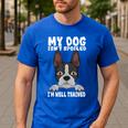 Boston Terrier American Gentleman Dog Lover I'm Well Trained Men's Casual T-Shirt Royal Blue