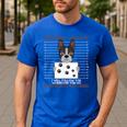 Boston Terrier American Gentleman Personal Stalker Dog Lover Men's Casual T-Shirt Royal Blue