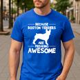 Boston Terrier Awesome Men's Casual T-Shirt Royal Blue