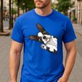 Boston Terrier Bostie Dog Kids Boys Girls Men's Casual T-Shirt Royal Blue