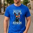 Boston Terrier Dad Boston Bull Bostie Dog Men's Casual T-Shirt Royal Blue