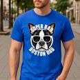 Boston Terrier Dad Father’s Day Dog Dad Men’s Men's Casual T-Shirt Royal Blue