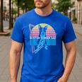 Boston Terrier Dad Retro Men's Casual T-Shirt Royal Blue