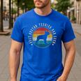 Boston Terrier Dad Retro Vintage Dog Bostie Dad Men Men's Casual T-Shirt Royal Blue