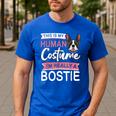 Boston Terrier Dog Bostie Halloween Costume Dog For Kids Men's Casual T-Shirt Royal Blue