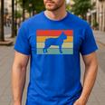Boston Terrier Dog Lover Retro Vintage Cool For Dog Owner Men's Casual T-Shirt Royal Blue