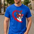 Boston Terrier Dog Mom Dad Valentine’s Day Pet Lover For Men Women Kids Men's Casual T-Shirt Royal Blue