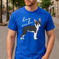 Boston Terrier Dog Mom Woman Women Men's Casual T-Shirt Royal Blue
