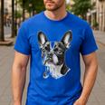 Boston Terrier Dog Motif Pet Illustration Boston Terrier For Men Women Kids Men's Casual T-Shirt Royal Blue