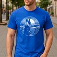 Boston Terrier Dog Nature Scene Graphic Art Men Women Girls Kids Men's Casual T-Shirt Royal Blue