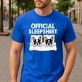 Boston Terrier Dog Official Sleep Pajamas Nightgown Men's Casual T-Shirt Royal Blue