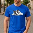Boston Terrier Dog Official Sleeping Men Women Girls Kids Men's Casual T-Shirt Royal Blue