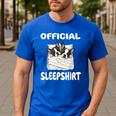 Boston Terrier Dog Official Sleepshirt Pajamas Nightgown For Men Women Girls Kids Men's Casual T-Shirt Royal Blue