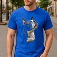 Boston Terrier Dog Graphic Pet Art Boston Terrier For Men Women Kids Men's Casual T-Shirt Royal Blue