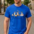 Boston Terrier Fall Pumpkin Tis The Season Autumn Women Men's Casual T-Shirt Royal Blue