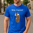 Boston Terrier Who Farted Men's Casual T-Shirt Royal Blue