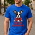 Boston Terrier Grandma Dog Lovers Puppy Bostie Owner Men's Casual T-Shirt Royal Blue