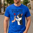 Boston Terrier Grandma Mother's Day Dog Mom Men's Casual T-Shirt Royal Blue