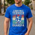 Boston Terrier Grandpa Dog Lover Father's Day Men's Casual T-Shirt Royal Blue