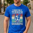 Boston Terrier Grandpa Dog Lover Father's Day Premium Men's Casual T-Shirt Royal Blue