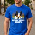 Boston Terrier Grandpa Dog Owner Boston Terrier Men's Casual T-Shirt Royal Blue