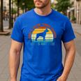 Being a Boston Terrier Grandpa Is Ruff Boston Terrier Men's Casual T-Shirt Royal Blue