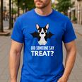 Boston Terrier Halloween Shirt Did Someone Say Treat Men's Casual T-Shirt Royal Blue