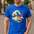 Boston Terrier Japanese Kanagawa Wave Surf Loyal Dog Men Women Kids Men's Casual T-Shirt Royal Blue