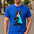 Boston Terrier I Love Mom Apparel Men's Casual T-Shirt Royal Blue
