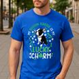 My Boston Terrier Is My Lucky Charm Paw Dog St Patrick's Day Men's Casual T-Shirt Royal Blue