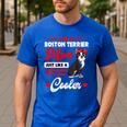 Boston Terrier Mom American Gentleman Dog Mother's Day Men's Casual T-Shirt Royal Blue