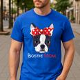 Boston Terrier Mom Bostie Women Girls Men's Casual T-Shirt Royal Blue